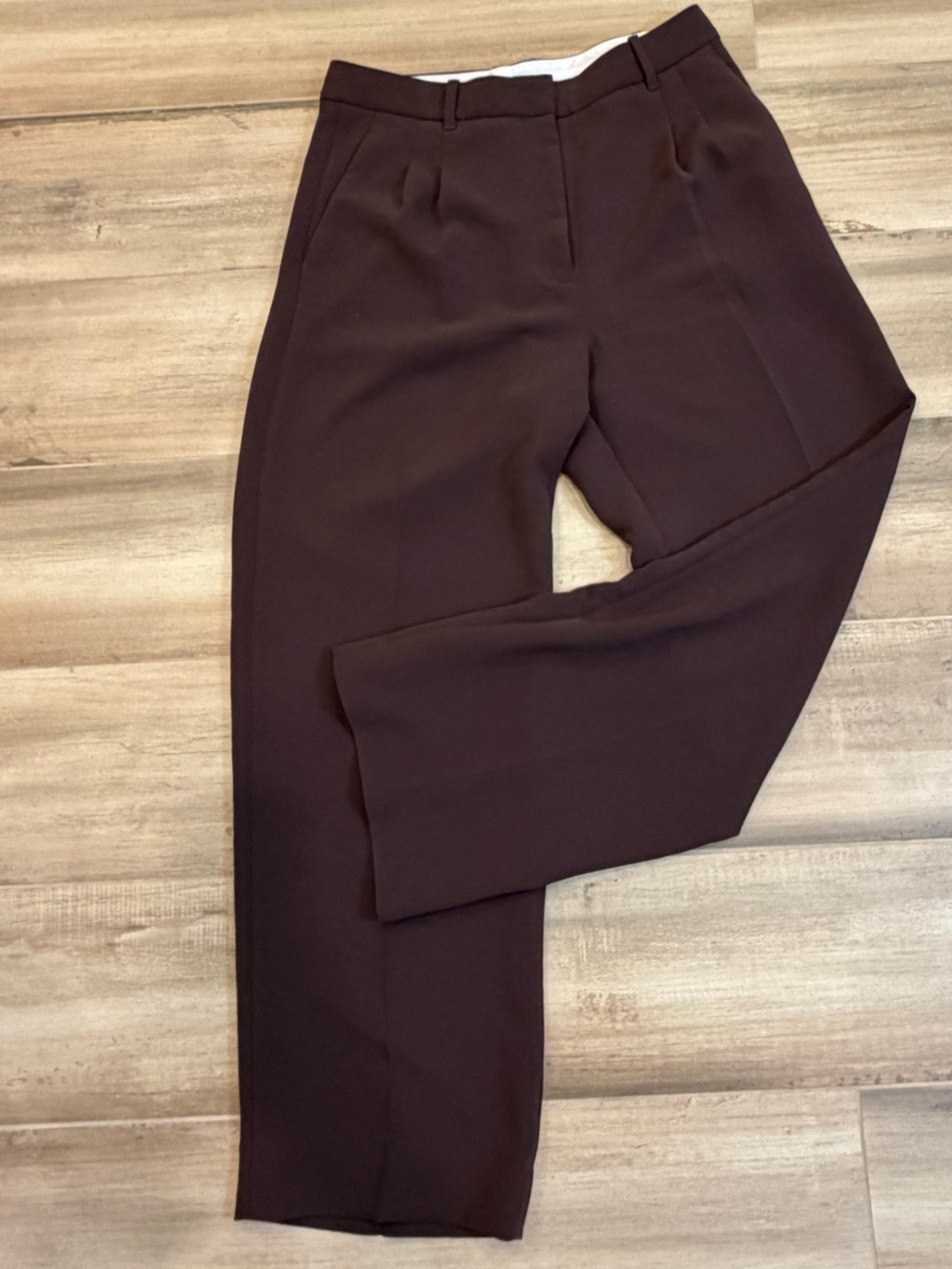 Aritzia Wide-Leg Ponte Pants in Deep Brown
